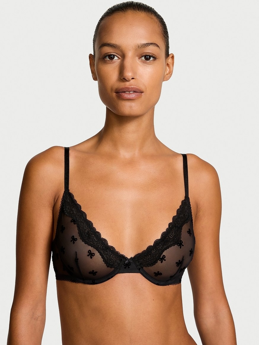 Victoria's Secret Black Sheer Lace Underwire Bra